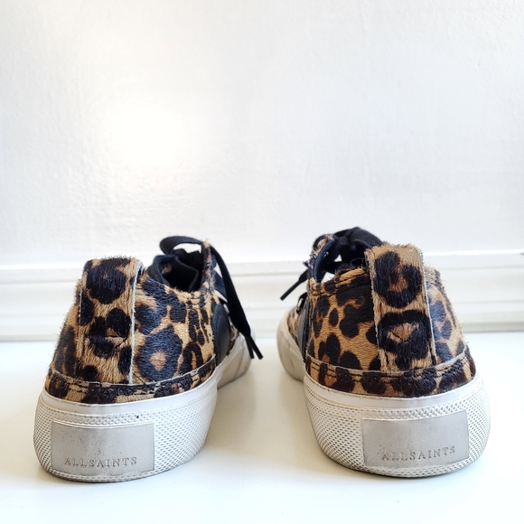 New ALL SAINTS Jazmin Haircalf Leopard Print Sneakers NWT Size 7 US/38 EU - Picture 12 of 15